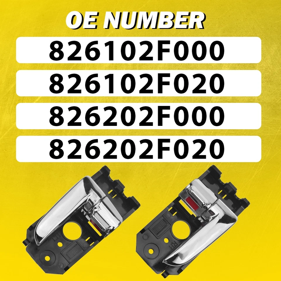 Manija de puerta interior cromada lado derecho para 04-09 KIA Spectra Spectra5 2 piezas Foto 3 de 4