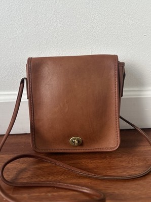 Rare 80s Tabac Color Vintage Y2K COACH Leather Crossbody Bag Brown Compact 9620