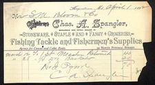 C. Spangler Fishing Tackle 1892 Billhead S.M. Bloom & Co. Hagerstown, MD (#6)