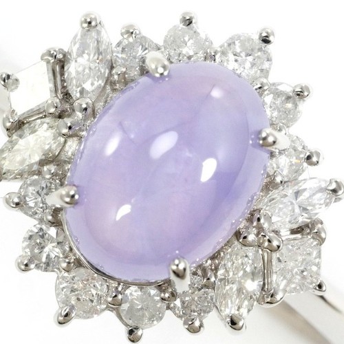 Platinum 900 ring 14.5 size Starsapphire Diamond About5.2g Free shipping Used - Picture 2 of 9