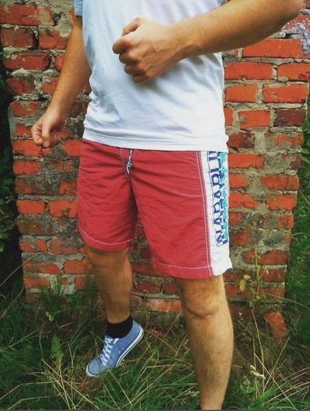 Men Napapijri Shorts Coral Polyamide 30