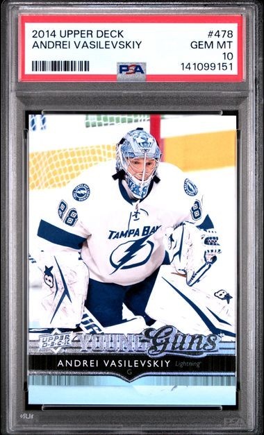 2014 Upper Deck Young Guns Andrei Vasilevskiy #478 ROOKIE Card PSA 10 Lightning