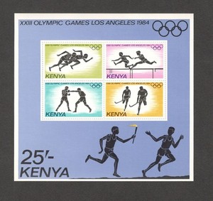 1984 KENYA Scott # 301 { LOS ANGELES OLYMPICS } SOUVENIR SHEET MNH