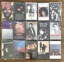 Lot Of 15 Classic Rock Cassettes, Used, Fleetwood Mac, Rainbow, Wings, Ace Frehl