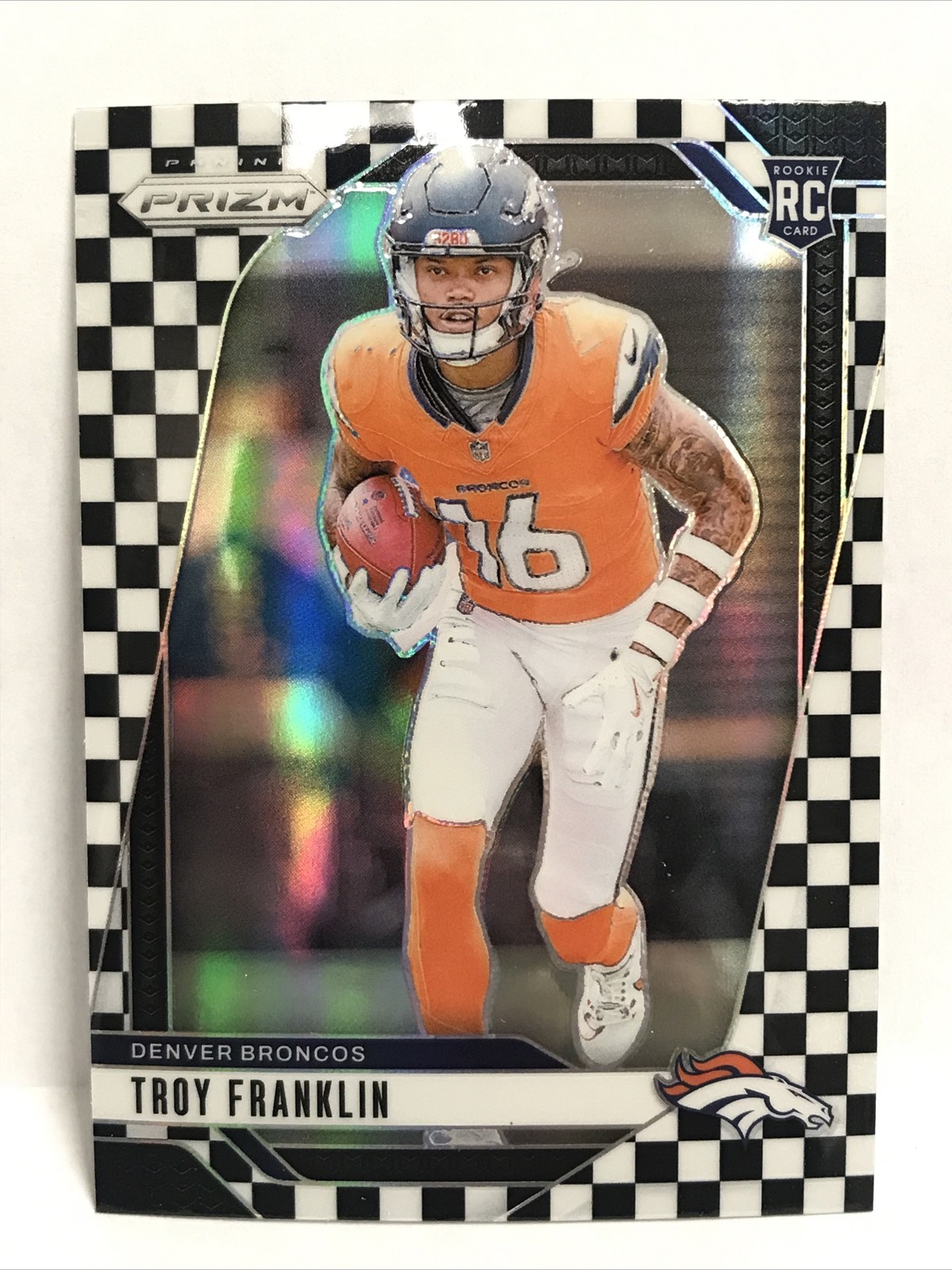 2024 PRIZM FOOTBALL Troy Franklin RC #393 BLACK & WHITE CHECKERBOARD