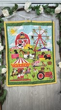 Vintage Quilt Baby Animal Barnyard Farm Handmade Crib Blanket Nursery Wall