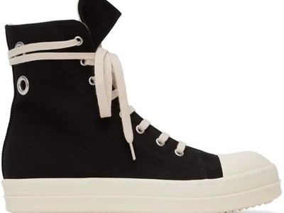 Rick Owens DRKSHDW Cotton High Top Sneaker Black Milk 79118435