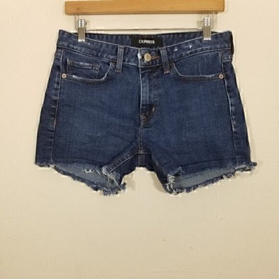 Express Shortie Relaxed Low Rise Original Shorts Blue Size 6