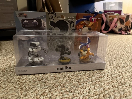2015 Smash Bros. Amiibo 3-Pack R.O.B./ROB Mr. Game & Watch, Duck Hunt Sealed NIB
