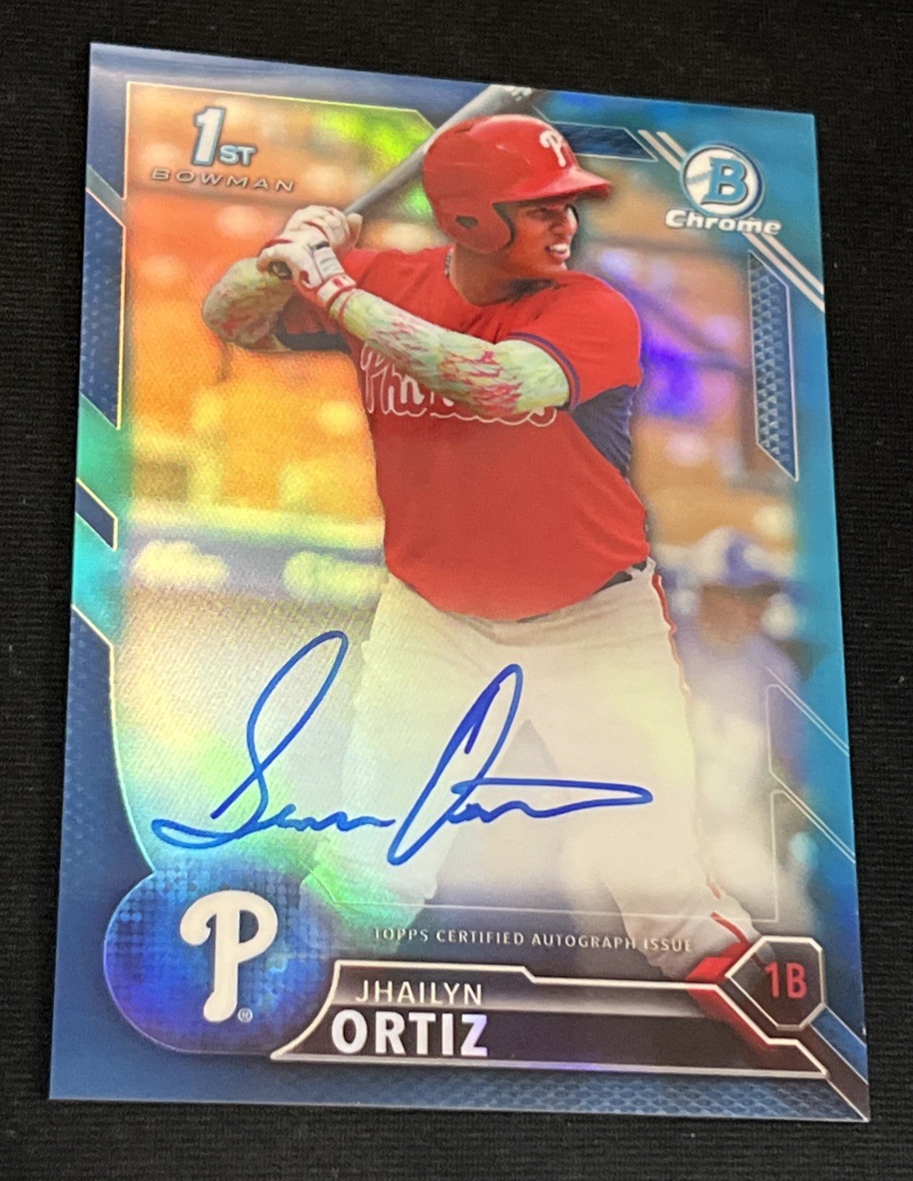 2016 Bowman Chrome Prospect Blue Refractor Auto /150 Jhailyn Ortiz #CPA-JO RC
