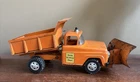 Vintage 1950’s State Hi-Way Dept Orange Tonka Toys Snow Plow Dump Truck