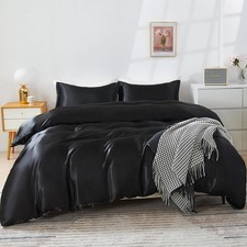 Satin Duvet Cover Queen Size, Silk Like forter Cover, Ultra