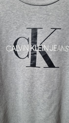 CALVIN KLEIN Womens Monogram Sweatshirt Grey Pullover - Size Small 100% Cotton - 第 5/16 張圖片