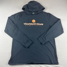 Vineyard Vines Basketball Hoodie Mens L Black Long Sleeve Sweatshirt Performance
