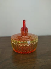 Vintage Jeanette Glass Orange/Red Swan Dish As Is