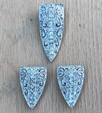 Antique Art Deco Brooch Dress Shoe Fur Scarf Clip Clips Lot Silver Tone Clear