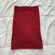 Vintage Neck Warmer Womens OS Red 100 Wool Cable Knit Scarf Dainty Feminine 90s