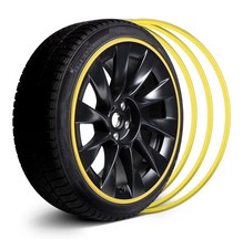 Evooor Aluminum Alloy Wheel Rim Protector- Fits Most Cars 4pc 22 Yellow