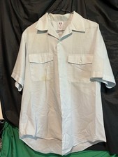 AIR FORCE USAF REGULATION SHIRT MENS SHORT SLEEVE UNIFORM DRESS BLUE 15" neck