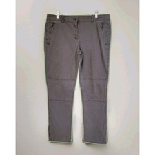 T by Talbots Gray Performance Slim Travel Pants with Zip Pockets  Ankle Zip 14