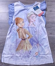Frozen Nightgown Girls 3T Purple Anna Elsa Lightweight Short Sleeve Disney