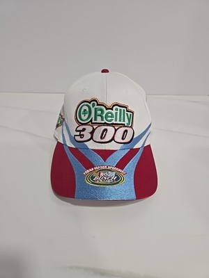 O'Reilly 300 Hat Cap Y2K White Red NASCAR Two-Tone Embroidered Strapback Busch