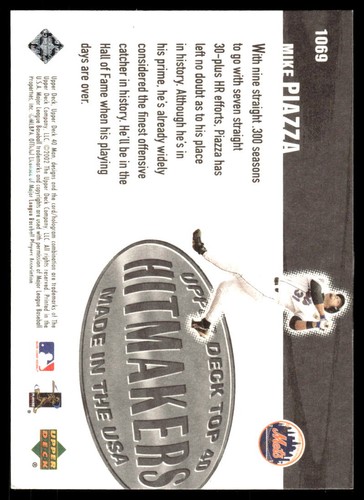 Mike Piazza 2002 Upper Deck 40-Man #1069 Mets FREE SHIPPING ...