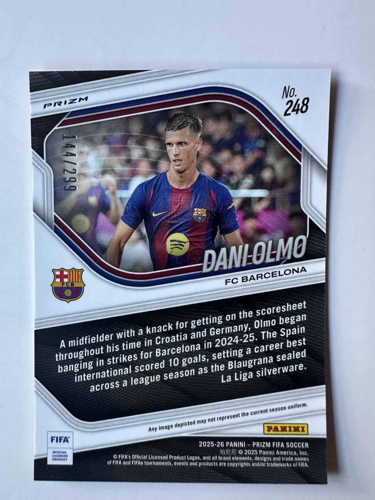 Panini 2025-26 Prizm FIFA Dani Olmo FC Barcelona #248 Orange Prizm /299 view 2
