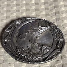 Vintage 1986 Bergamot Brass Works Largemouth Bass Belt Buckle USA Made H-45