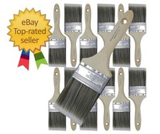 12PK 3 Inch Flat Brush Premium Wall/Trim House Paint Brush Set for Professional
