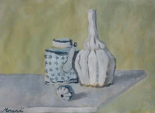 Fine unique painting – Italian Modernist still life, signed Morandi