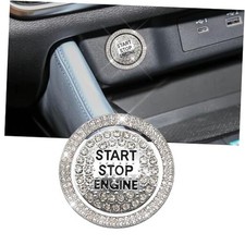 Bling Crystal Car Engine Start Ring Sticker, Push Start Button Cover, White