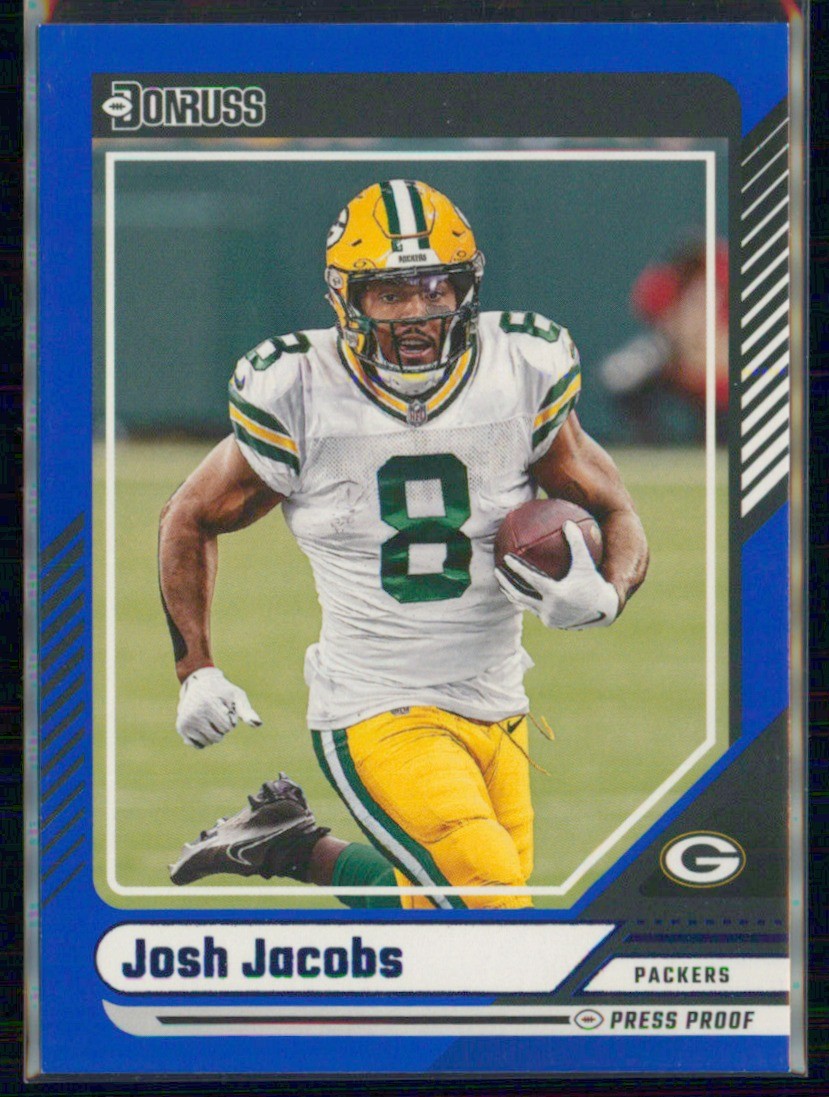 2024 Donruss Josh Jacobs Press Proof Blue #245 Green Bay Packers