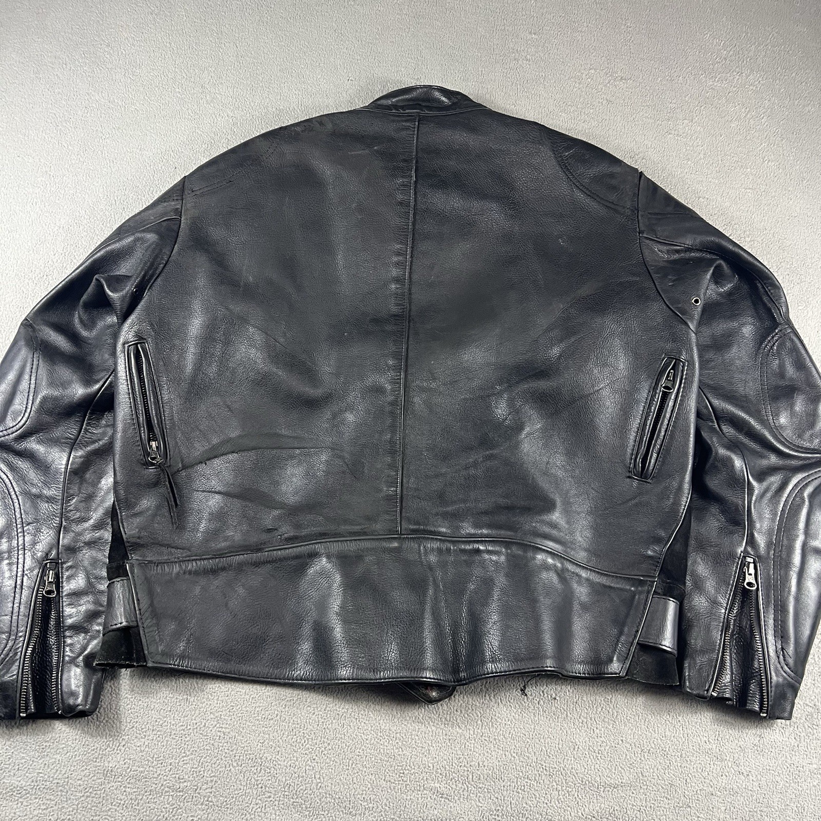 Vtg Vanson Leather Perforated Leather Mens Size 50 Motorcycle Black Jacket USA - second product detail image