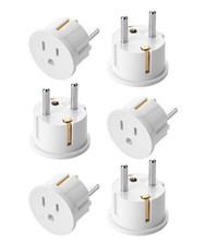6 Pack Europe Plug Adapter Type E F US to EU Travel Converter
