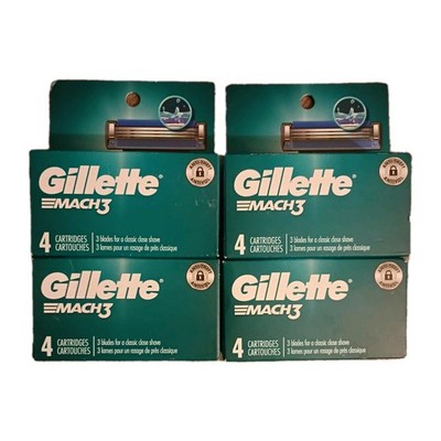 Lot of 4; 4ct Gillette Mach3 Replacement Cartridges Brand New in Original Boxes