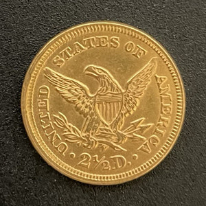 1857 US Gold $2.5 Liberty Head Type Coin - Uncertified (Very Fine Detail)