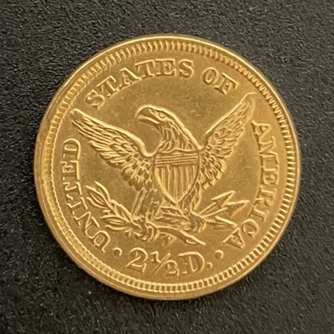 1857 US Gold $2.5 Liberty Head Type Coin - Uncertified (Very Fine Detail)