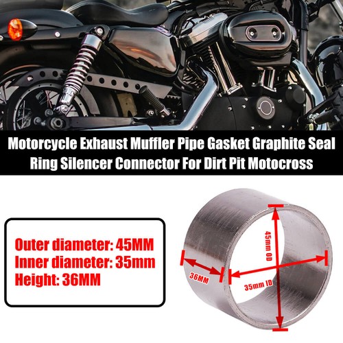 Motorrad Auspuff Schalldämpfer Rohr Dichtung Universal 45mm ID 50mm OD - Picture 10 of 19
