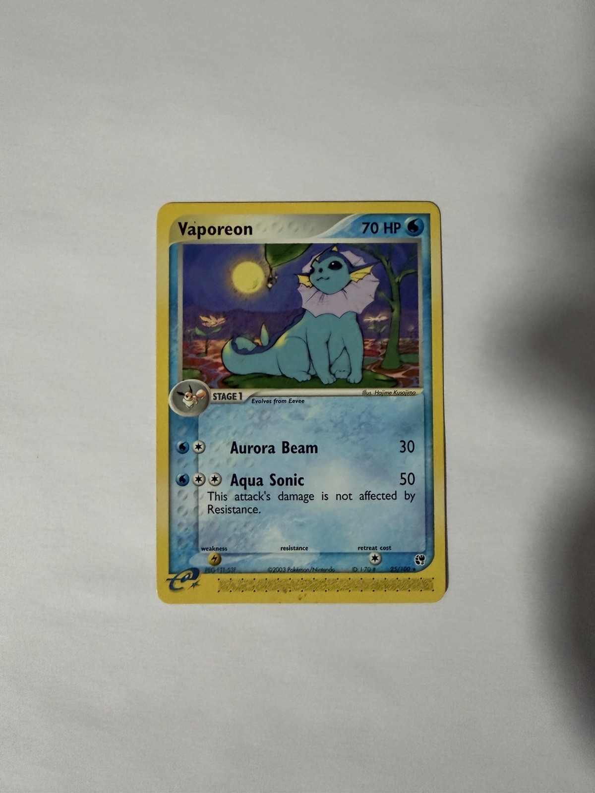 Pokemon Card - Vaporeon - Regular Rare (25/100) ex Sandstorm NM