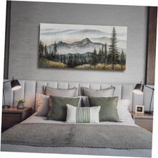 Wall Art for Living Room Boho Pictures forest Wall Art 48L" x 24W" Green