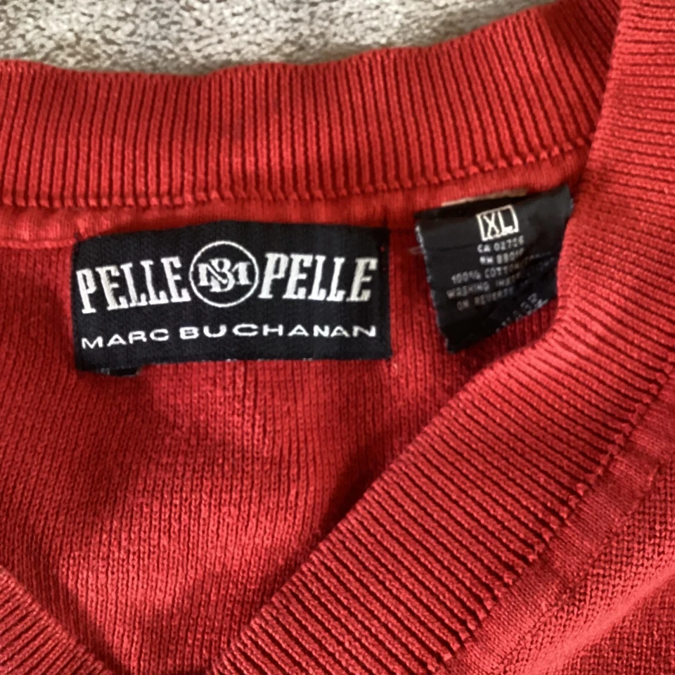 Chaleco Suéter Pelle Pelle Para Hombre Extra Grande Rojo Blanco Jeans Company Desde 1978 Foto 4 de 4