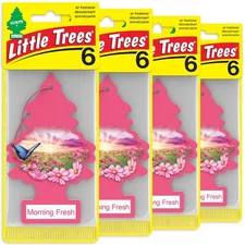 Little Trees Hanging Car and Home Air Freshener, Morning Fresh Scent, 24 Pack