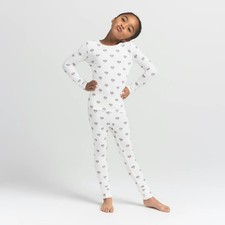Skims Kids Sleep Set Heart Logo Print 2 Piece Size 10 NWT Marble Heart
