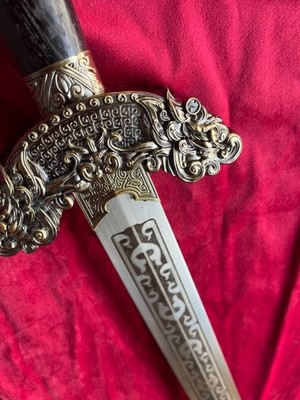 中国美術 古竹 刻 双龍 筆架17.5cmx3.5cm文房四宝(K-HA477) OPEN BOX]39