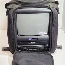 Emerson EWC0903 9" CRT TV/VCR Combo AC/DC w/ OEM Remote, Not Playing Tapes, Case