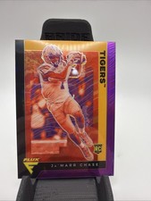 Ja'Marr Chase 2021 Panini Chronicles Draft Picks Flux Purple RC Card #236 34/49