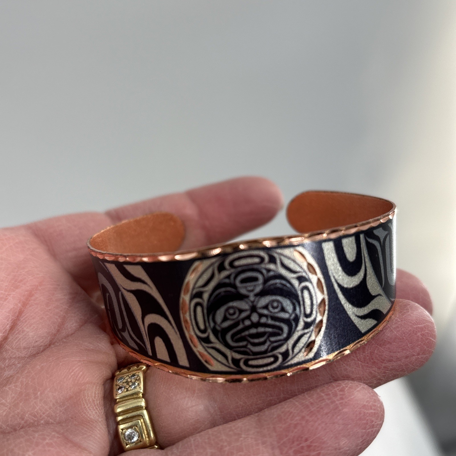 Andy Everson Bracelet Signed Copper Cuff Kwakwaka… - image 13