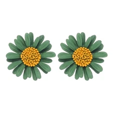 2 Pcs Daisy Pin Flower Women Brooch Lapel Pins Sunflower Suit Lapel Pin Green
