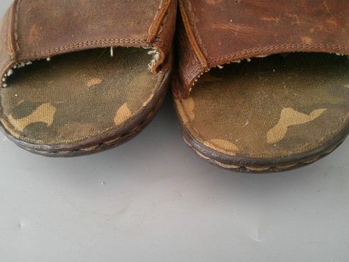Hombre Next Distressed Cammo Marrón Cuero Sandalias Talla 10 - Imagen 5 de 8